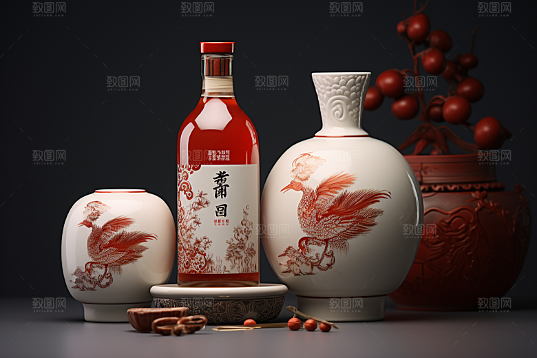 美酒畅饮精致摄影图