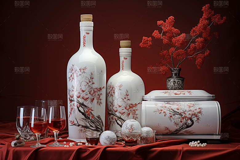 美酒品酒酒杯摄影图