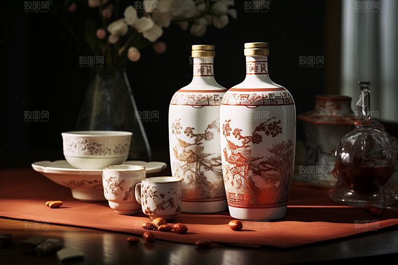 美酒精致饮品摄影图
