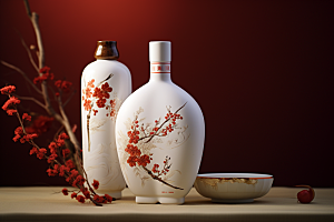 美酒酒瓶精致摄影图