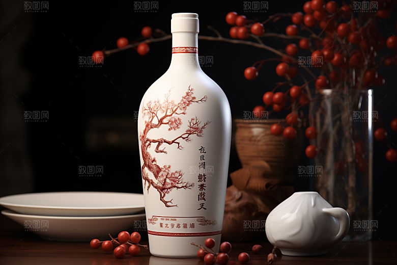 美酒精致酒具摄影图