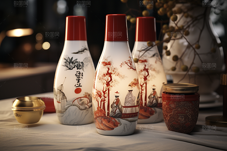 美酒酒器品酒摄影图