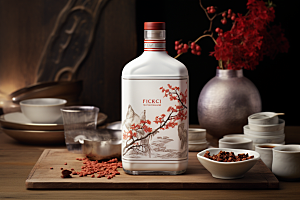 美酒酒杯精致摄影图
