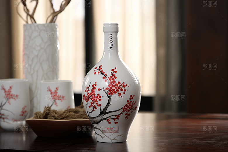 美酒精致酒器摄影图