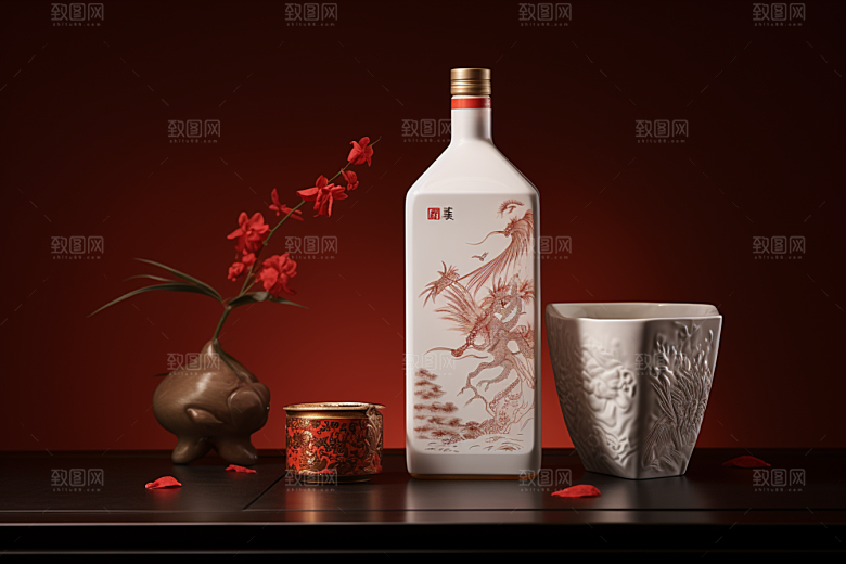 美酒品酒饮品摄影图