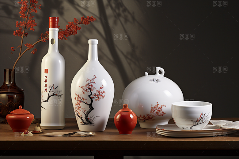美酒饮品酒器摄影图