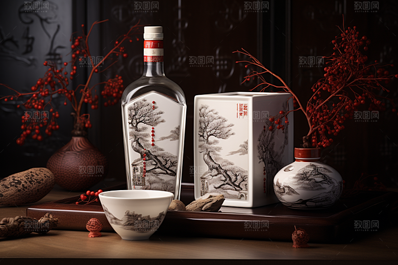 美酒精致畅饮摄影图