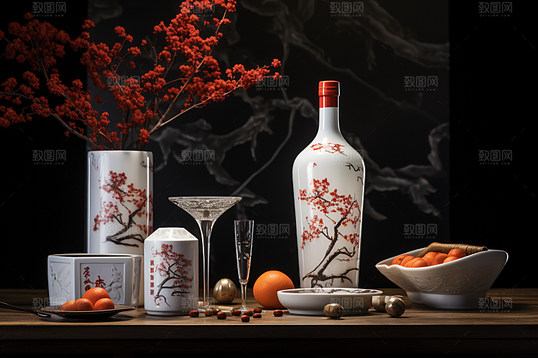 美酒畅饮品酒摄影图