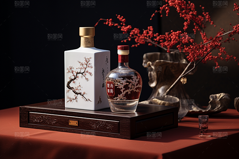 美酒酒器畅饮摄影图