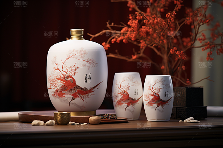 美酒酒瓶酒具摄影图