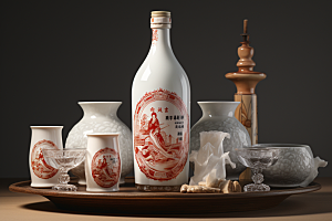 美酒畅饮酒瓶摄影图
