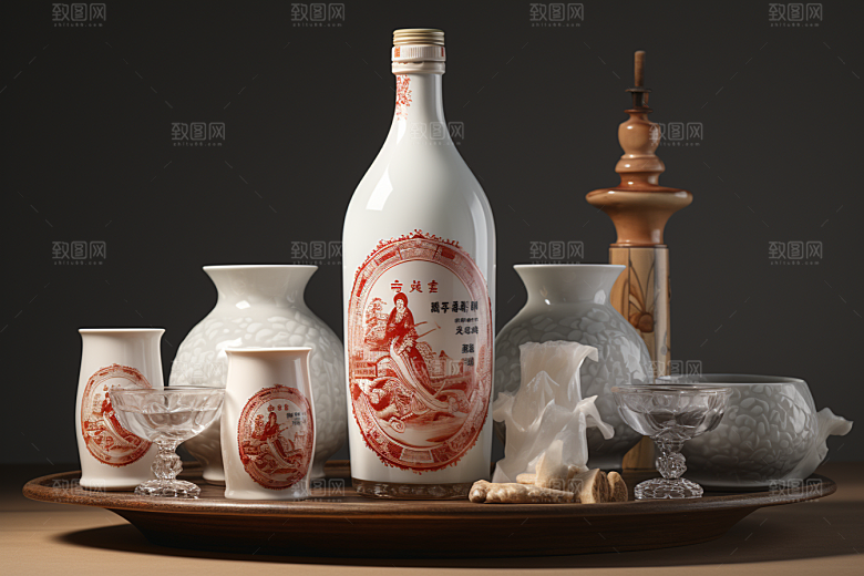 美酒畅饮酒瓶摄影图