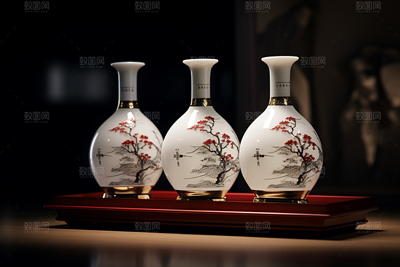 美酒精致酒瓶摄影图
