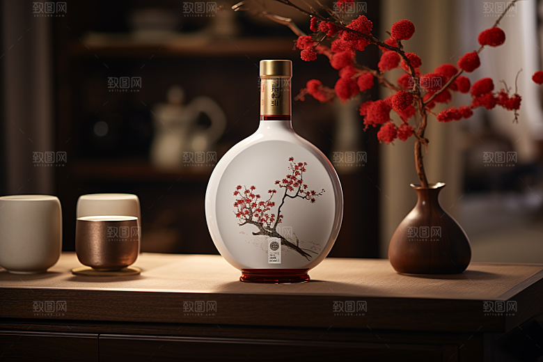 美酒酒瓶高清摄影图