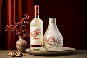 美酒酒器酒杯摄影图