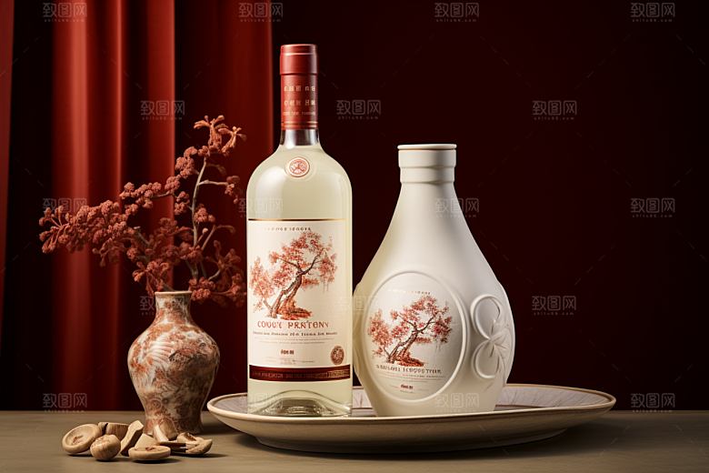 美酒酒器酒杯摄影图