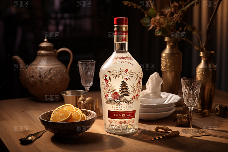 美酒酒瓶酒器摄影图