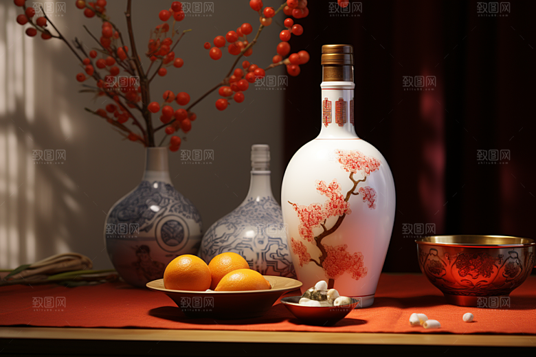 美酒畅饮酒器摄影图