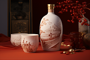 美酒品酒酒具摄影图