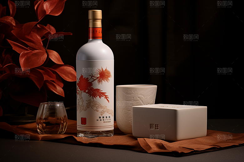 美酒酒瓶畅饮摄影图