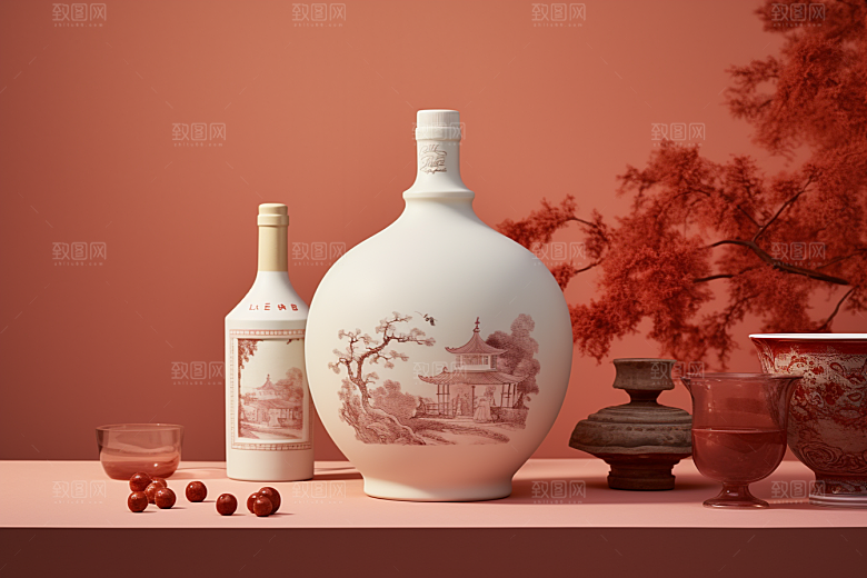 美酒酒杯酒具摄影图