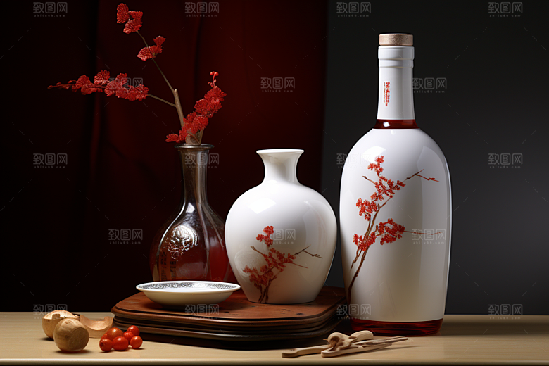 美酒酒器酒具摄影图