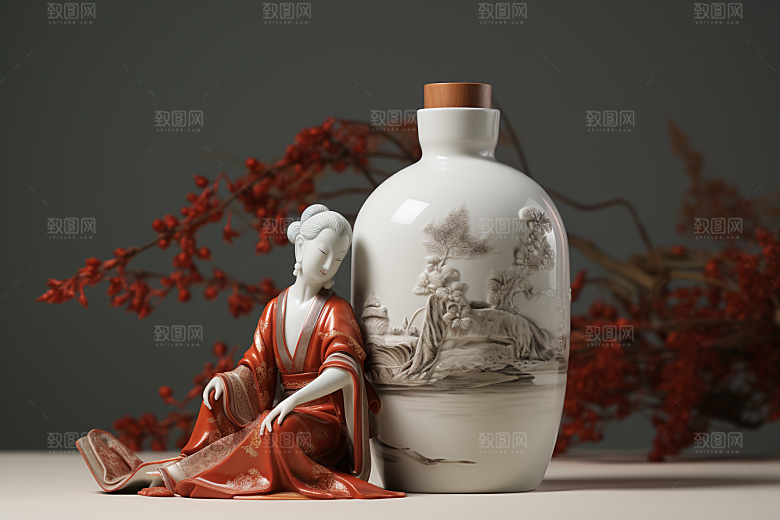 美酒品酒畅饮摄影图