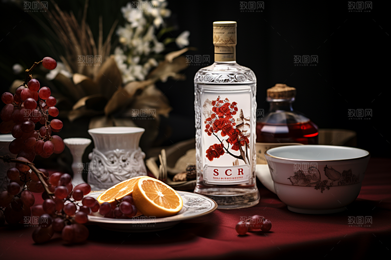 美酒饮品酒杯摄影图
