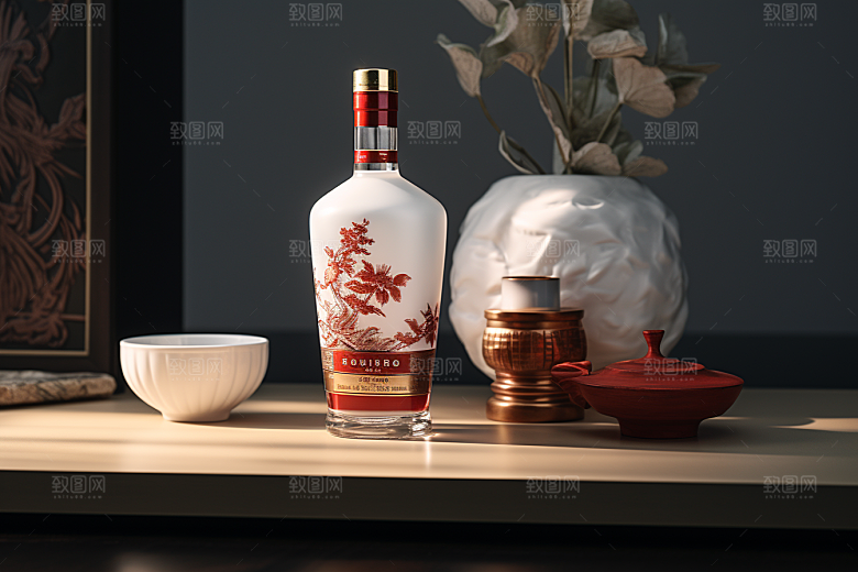 美酒酒瓶酒具摄影图