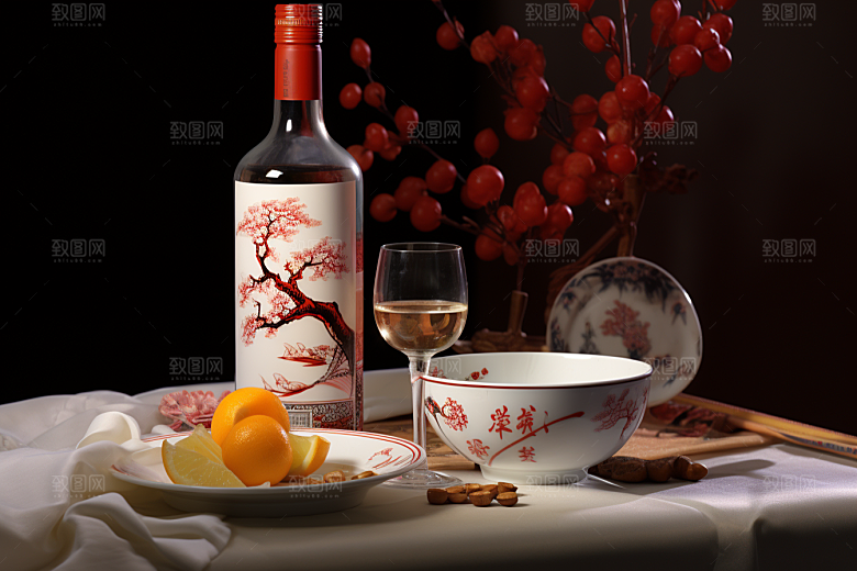 美酒酒器酒具摄影图