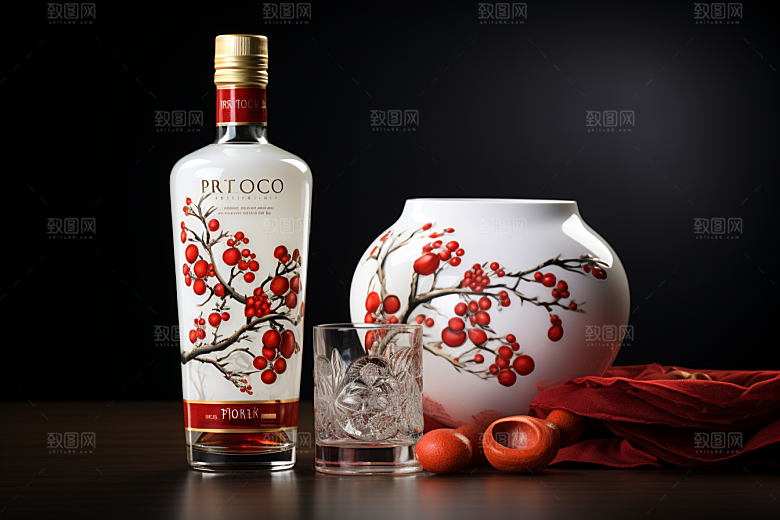 美酒品酒酒具摄影图