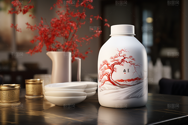 美酒品酒畅饮摄影图