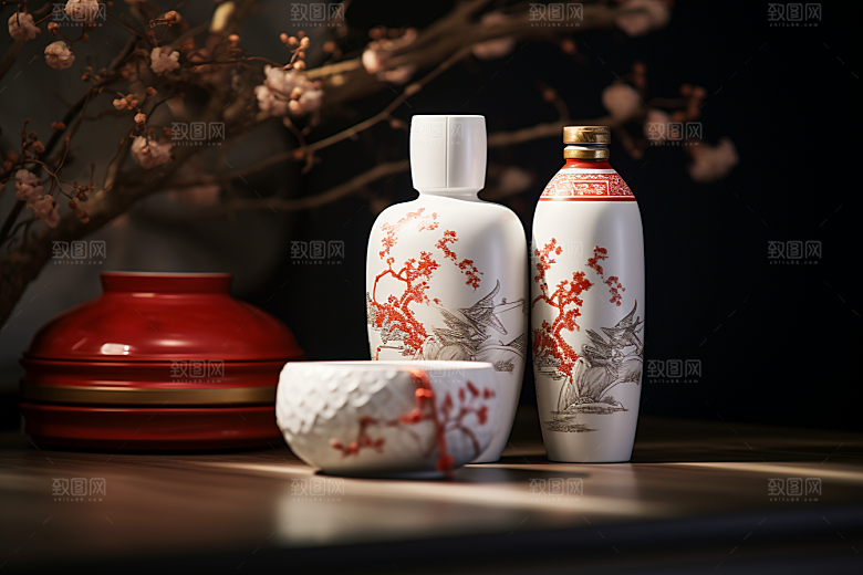 美酒畅饮高清摄影图