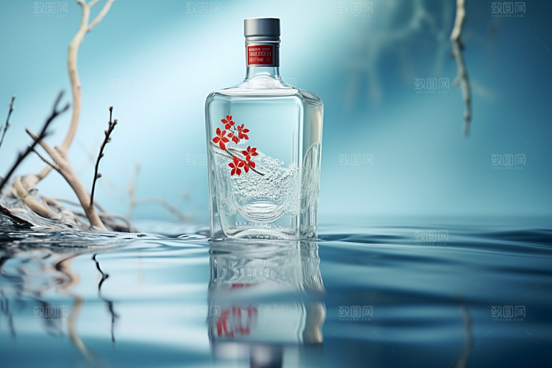 美酒畅饮精致摄影图