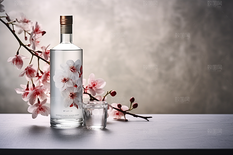 美酒酒瓶畅饮摄影图