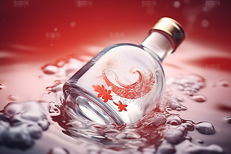 美酒饮品酒瓶摄影图