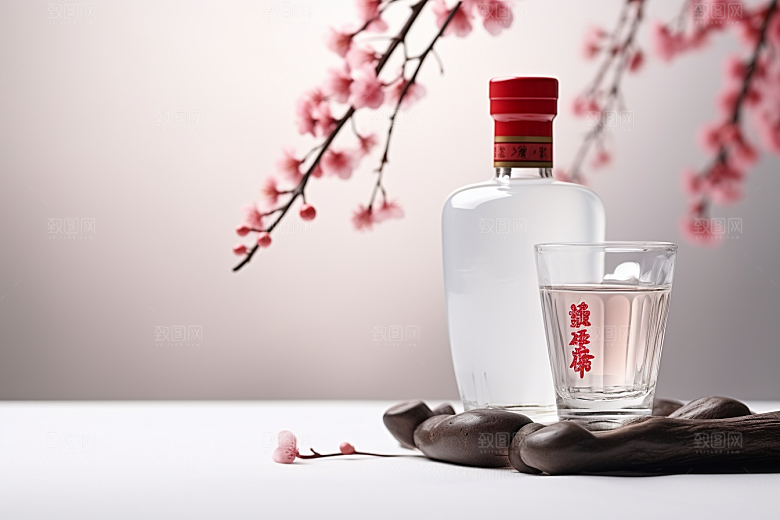 美酒酒具酒瓶摄影图