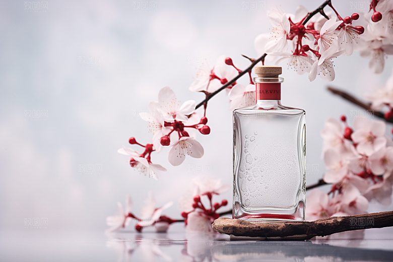 美酒精致酒器摄影图