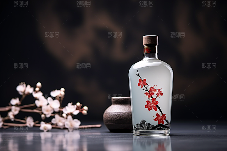 美酒精致饮品摄影图
