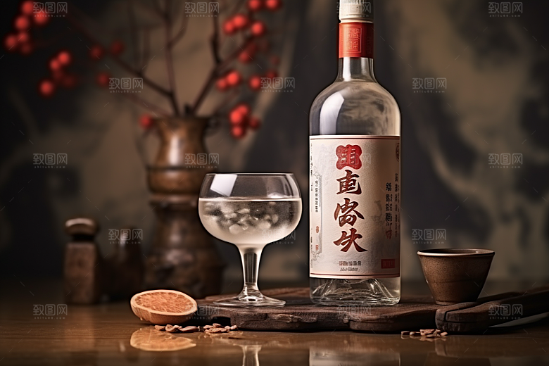 美酒畅饮酒器摄影图