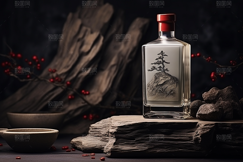 美酒酒器酒瓶摄影图