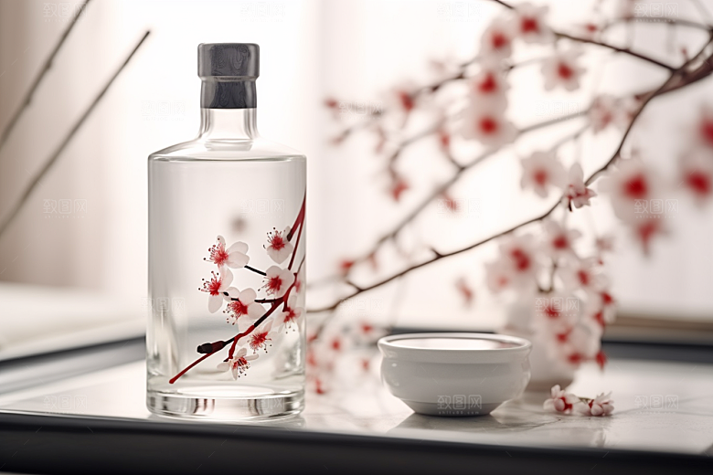 美酒品酒酒瓶摄影图