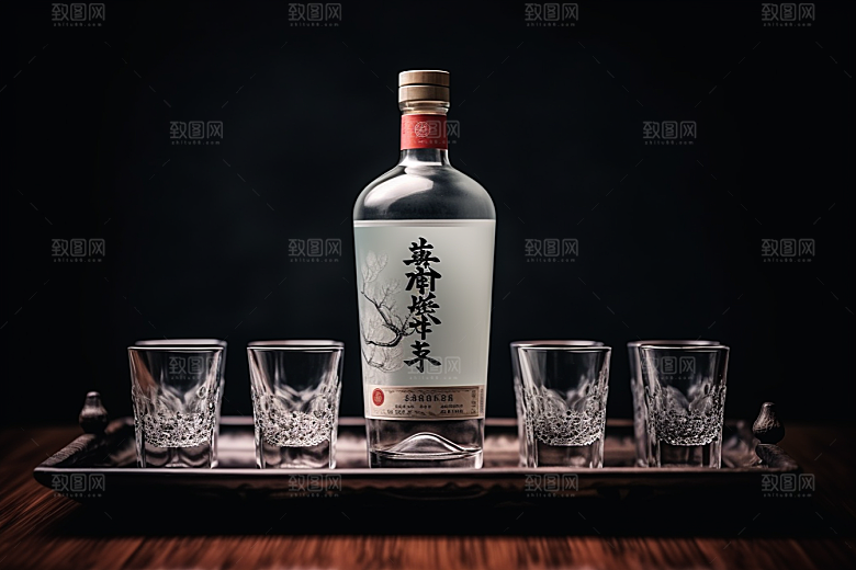 美酒酒器精致摄影图