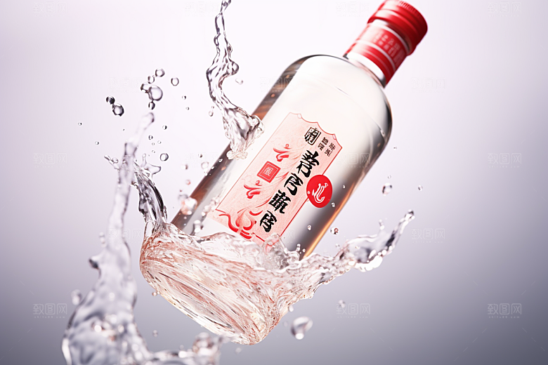 美酒饮品酒瓶摄影图