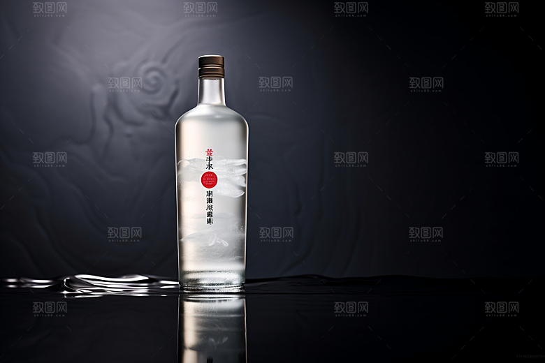 美酒精致酒瓶摄影图