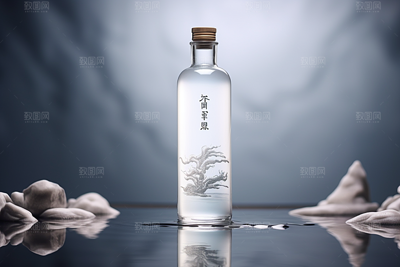 美酒精致酒器摄影图