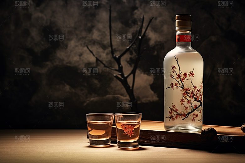 美酒酒器品酒摄影图