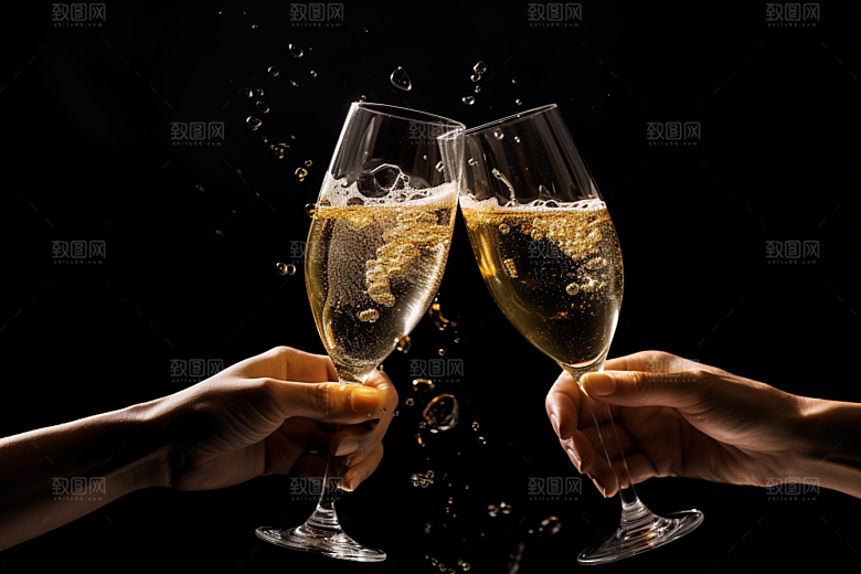 美酒酒杯高清摄影图