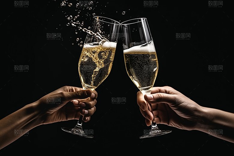 美酒酒杯酒瓶摄影图