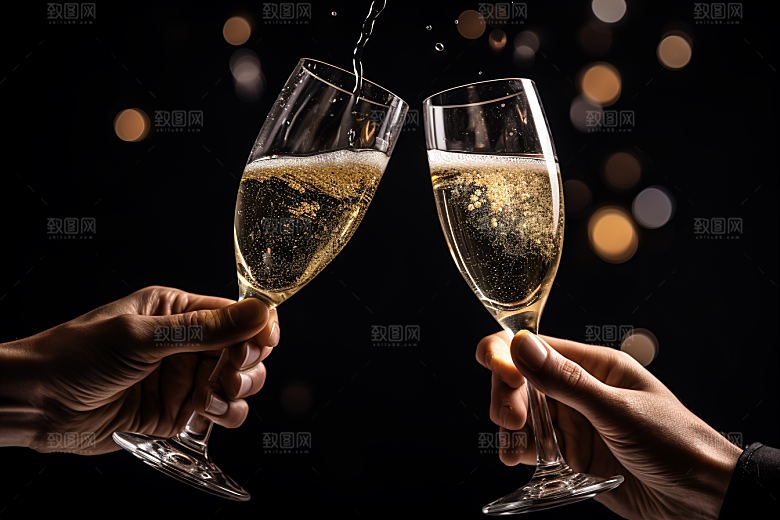 美酒酒器精致摄影图